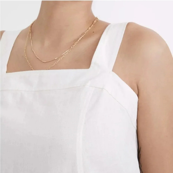 NWT Madewell Linen-Cotton Princess-Seamed Midi Dress XS - Picture 3 of 11